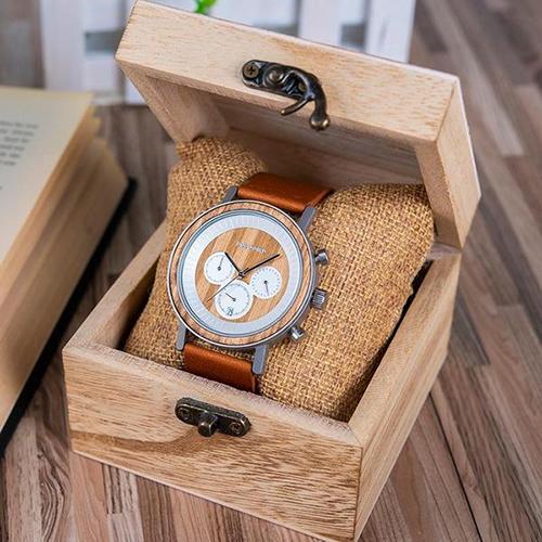 Montre homme on sale bois et cuir