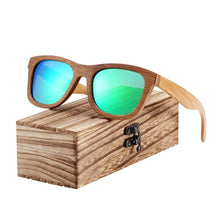 Lunettes de soleil en bois Downtown Forest, verres verts effet miroir polarisés