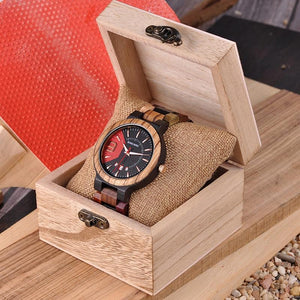 Montre cadran et bracelet en bois homme - Flamme Céleste