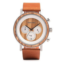 Montre en bois et cuir homme - Reflet Lunaire Bronze