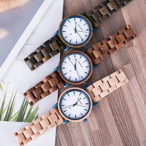 Montre en bois femme - Cascade d'Éclats Beige