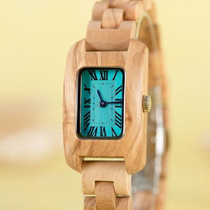 Montre en bois femme - Élégance Royale Marine