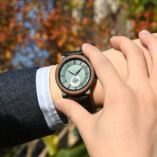 Montre en bois homme - Lueur d'Émeraude