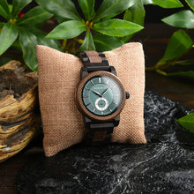 Montre en bois homme - Lueur d'Émeraude