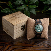 Montre en bois homme - Lueur d'Émeraude