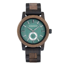 Montre en bois homme - Lueur d'Émeraude