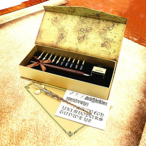 Coffret calligraphie débutant plume en bois - Encre de Chine