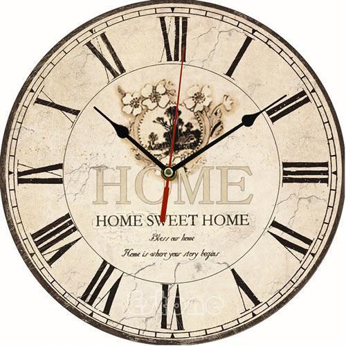 Horloge en bois 30x30cm - Home Sweet Home - Décoration | Terre du bois