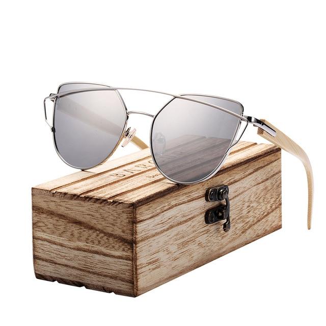 Lunettes de soleil branches en bois - Los Angeles Silver