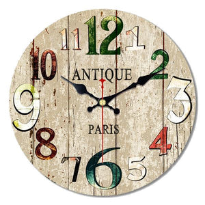 Horloge en bois 30x30cm - Antique Paris - Décoration | Terre du Bois