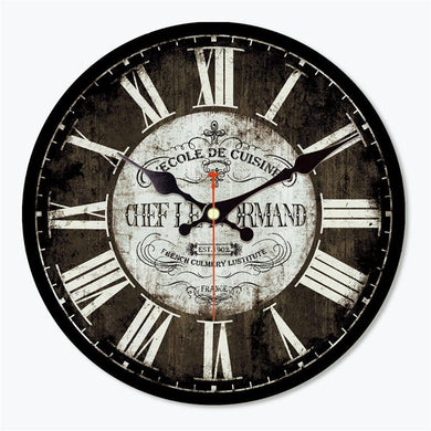 Horloge en bois 30x30cm - École de cuisine / Chef le Normand - Décoration | Terre du bois