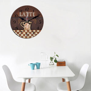 Horloge murale en bois ronde D30 cm - Café Latte