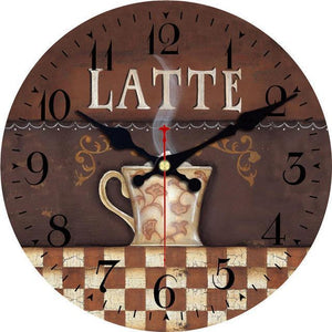 Horloge murale en bois ronde D30 cm - Café Latte