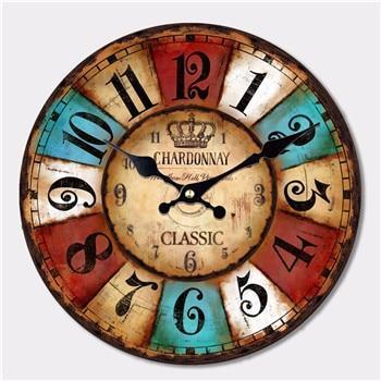 Horloge murale en bois ronde D30 cm - Chardonnay Classic