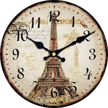 Horloge murale en bois ronde D30 cm - Paris Exposition