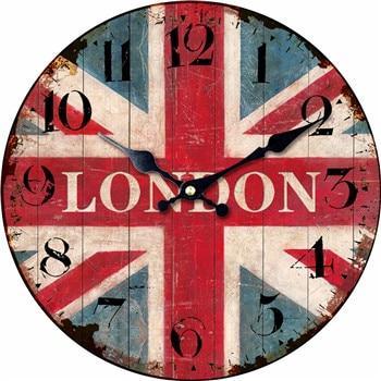 Horloge murale en bois ronde D30 cm - Union Jack & London